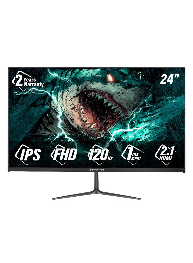 SHARX Bite 24 Inch FHD Gaming Monitor, 120Hz Refresh Rate, 1ms MPRT IPS Panel, HDR10, FreeSync & G-Sync Compatible, HDMI 2.1 & DisplayPort 1.2, VESA Mount, 2W Built in Speakers - Image 1